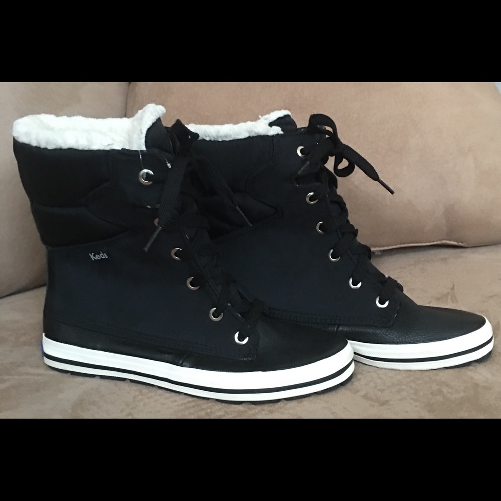 NEW Keds Droplet leather sneakers   Black size 8.5